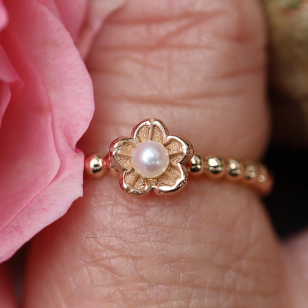 Bonner Kirschblüten Ring mit Perle