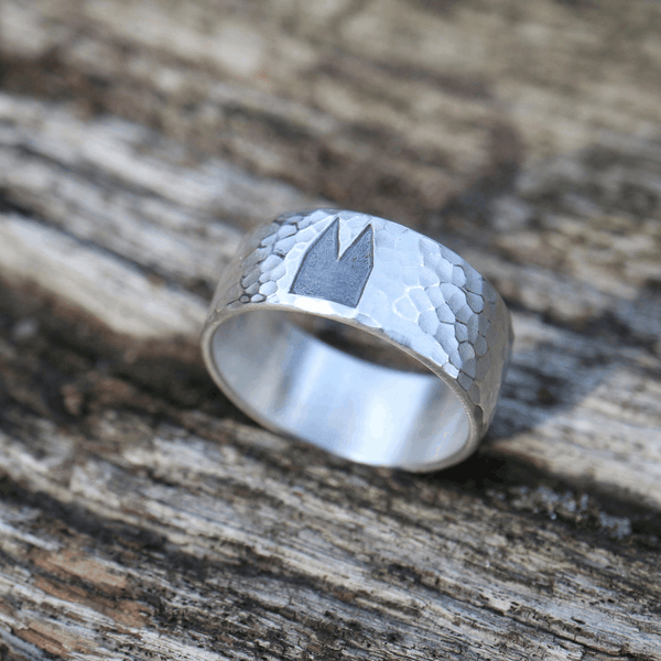 10 mm Premium Ring mit Hammerschlag