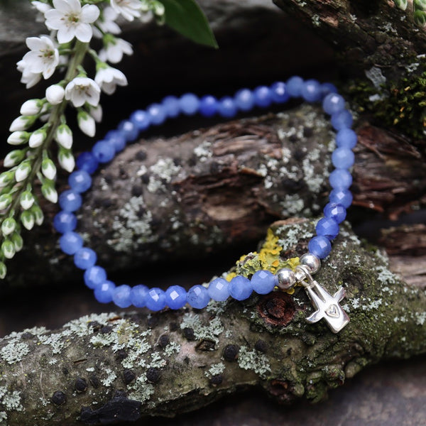 Armband mit Kölner Dom-Schutzengel blauen Aventurin