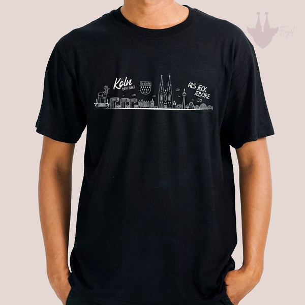 Kölner Skyline T-Shirt schwarz