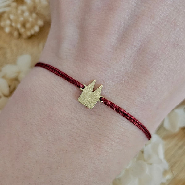 Klüngel-Nylon-Band verstellbar, 585 Gelbgold