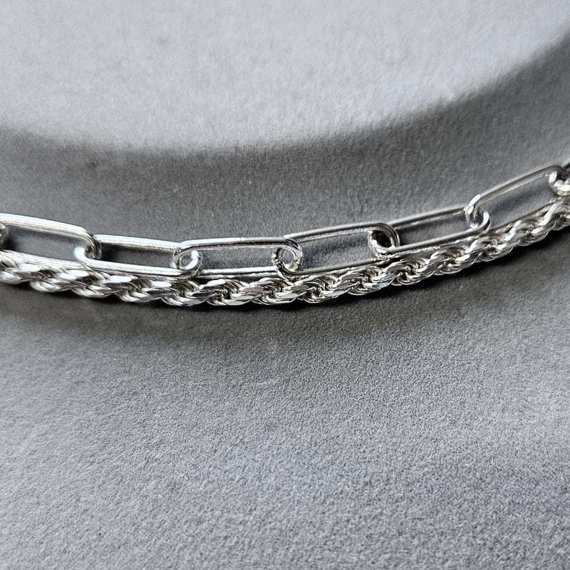 Zweireihige Kette aus 925 Silber