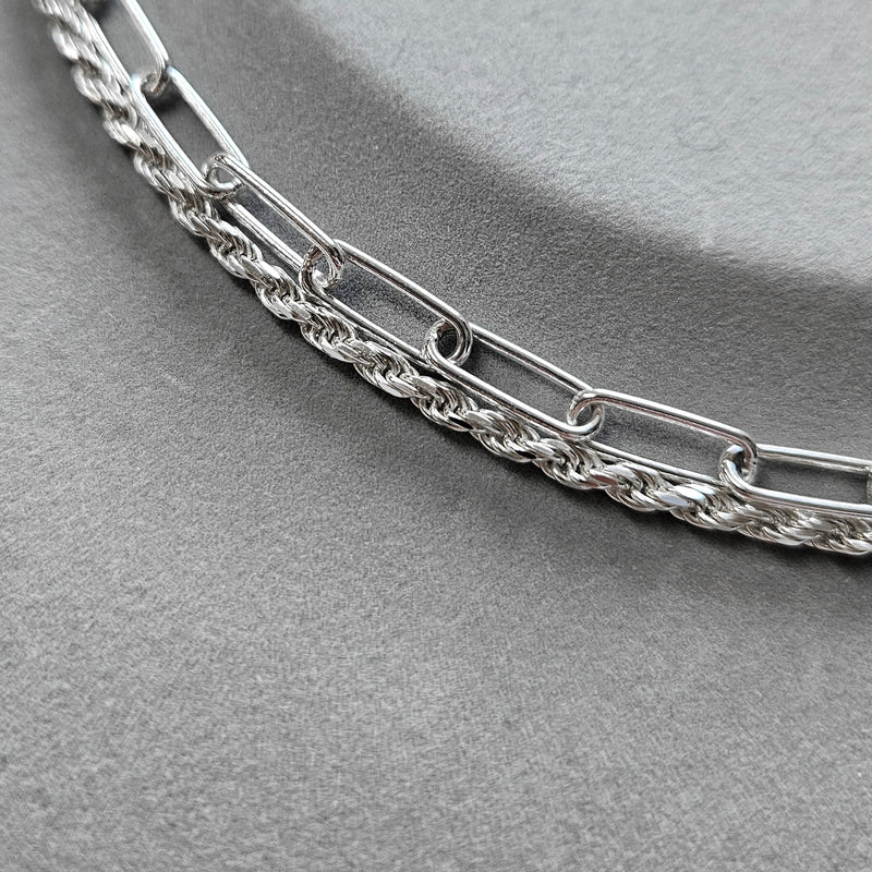 Zweireihige Kette aus 925 Silber