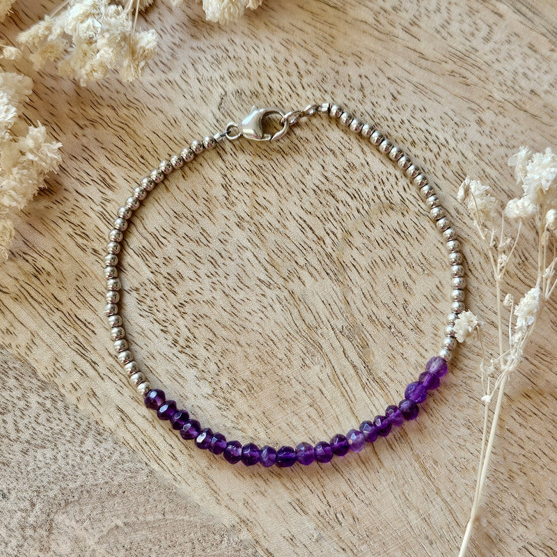 Silberkugel-Armband mit Edelstein EINZELSTÜCKE