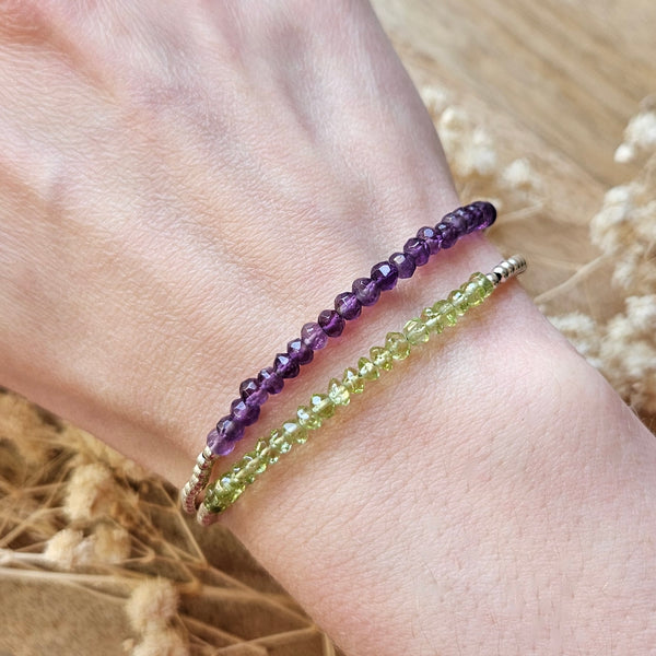 Silberkugel-Armband mit Edelstein EINZELSTÜCKE