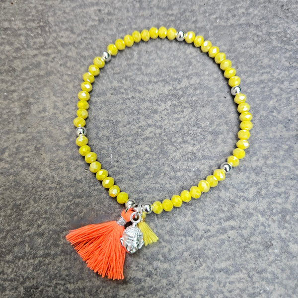 Glitzerstein Armband mit Buddha