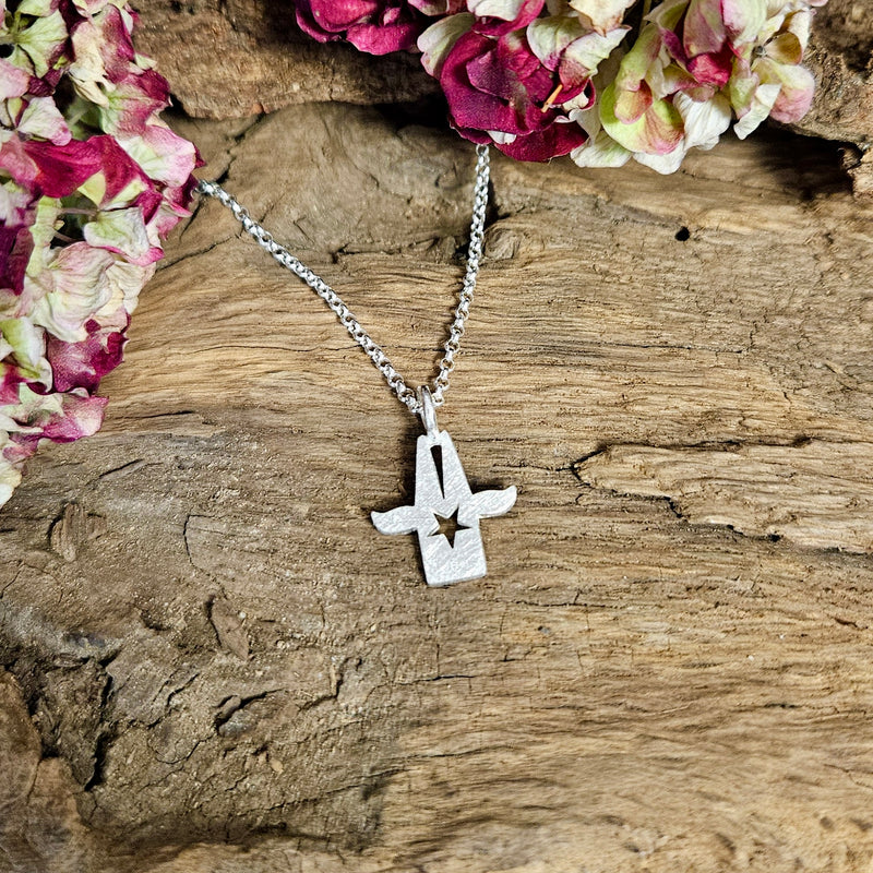 Mini Kölner Dom-Schutzengel Anhänger S mit Stern