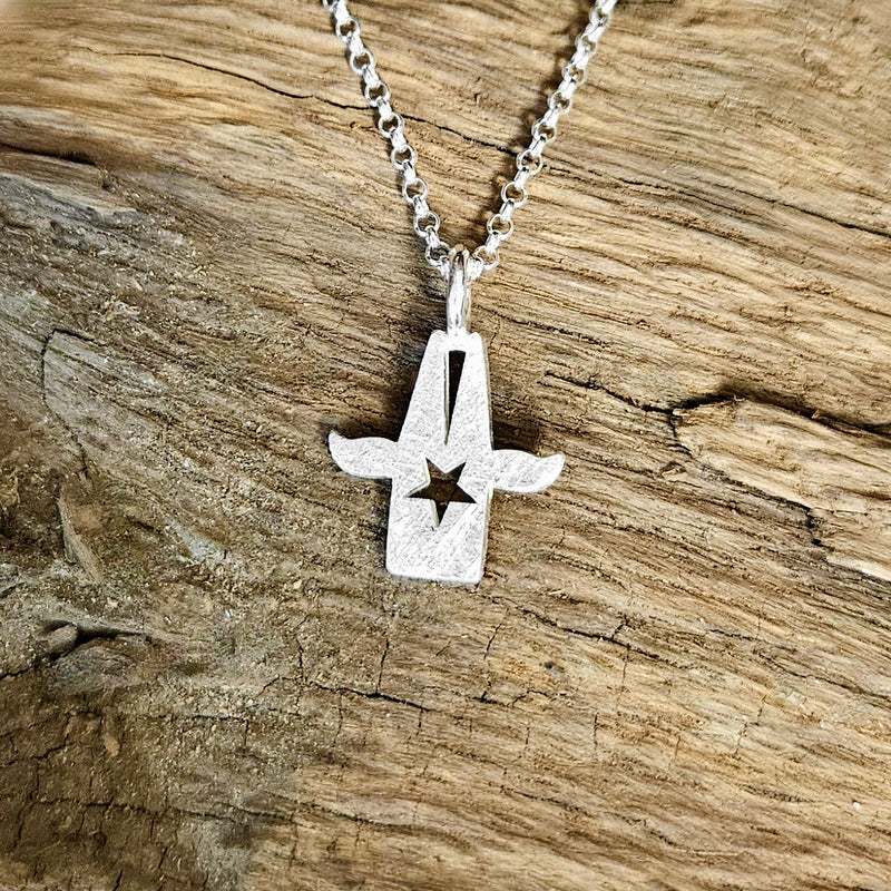 Mini Kölner Dom-Schutzengel Anhänger S mit Stern