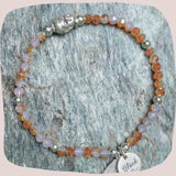 Glitzerstein Armband mit Buddha & Glück
