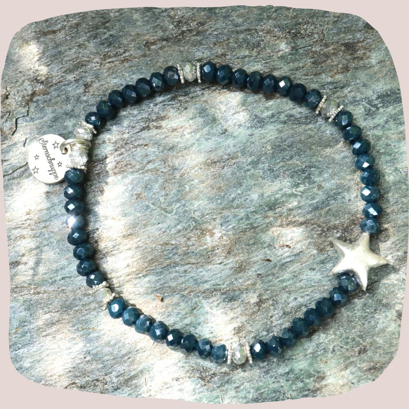 Glitzerstein Armband mit Sternschnuppe