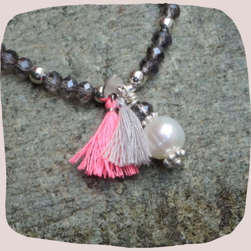 Glitzerstein Armband mit Elefant