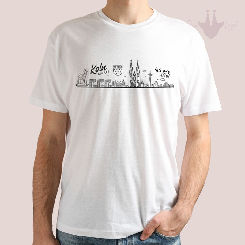 Kölner Skyline T-Shirt weiß