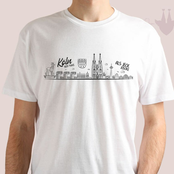 Kölner Skyline T-Shirt weiß