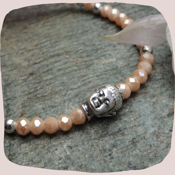 Glitzerstein Armband mit Buddha
