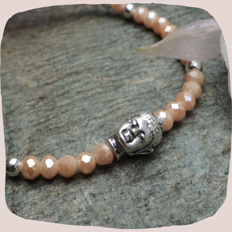 Glitzerstein Armband mit Buddha