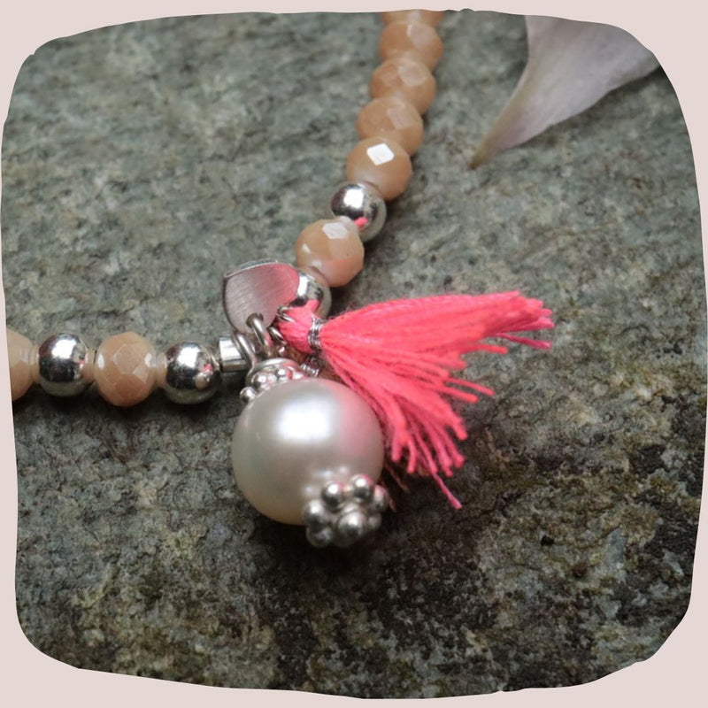 Glitzerstein Armband mit Buddha