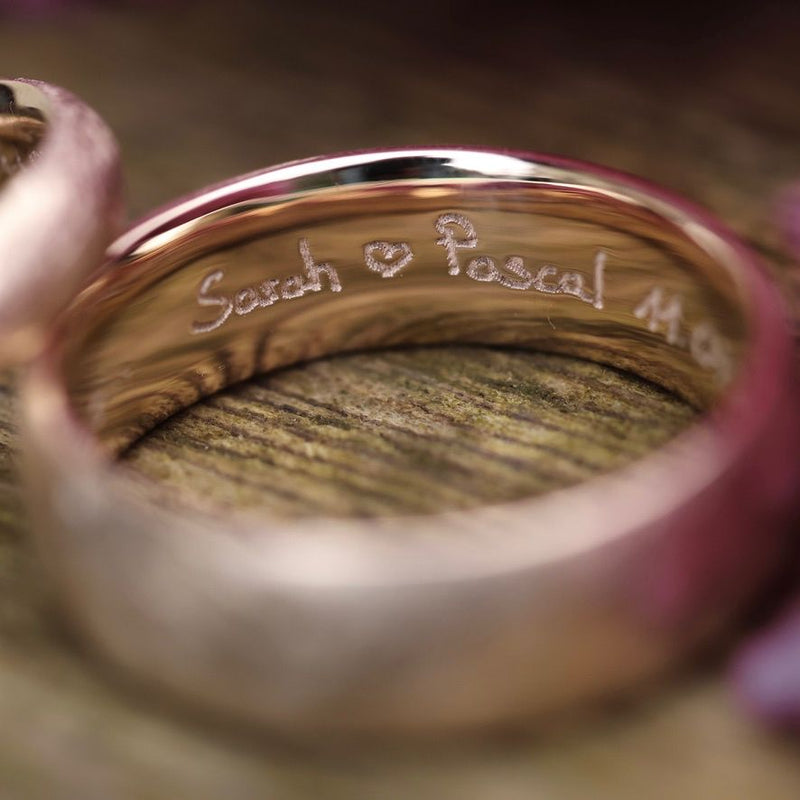 Handschrift / Handgravur für einen Ring innen