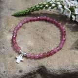 Armband mit Kölner Dom-Schutzengel rosa Turmalin