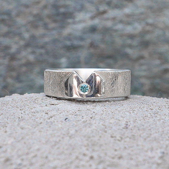 Kölner-Deluxe Ring mit blauem Edelstein