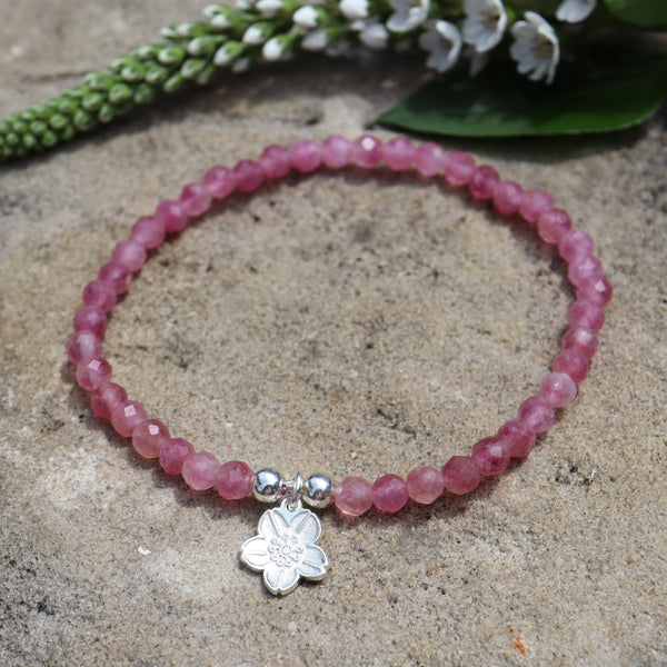 Bonner Kirschblüten Armband mit rosa Turmalin