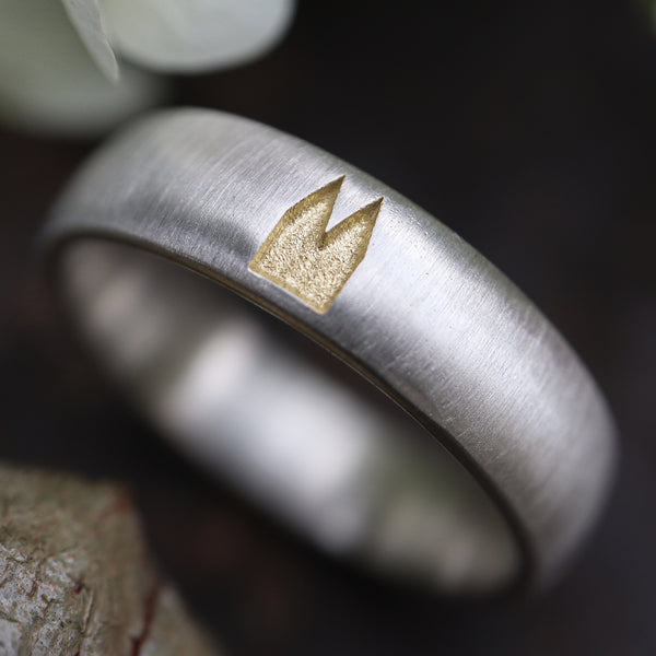 6 mm Premium Ring quermatt mit gelben Dom