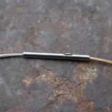 5-reihig Edelstahl Collier Bicolor FLEXISTRONG