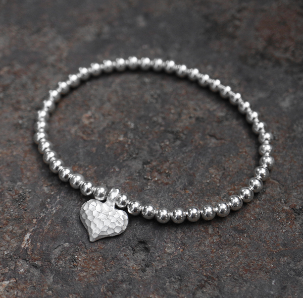 Herz Armband mit Hammerschlag