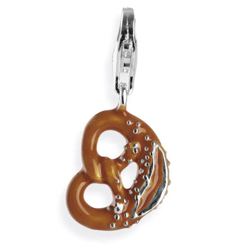 - 50 % Brezel Charm aus 925 Silber