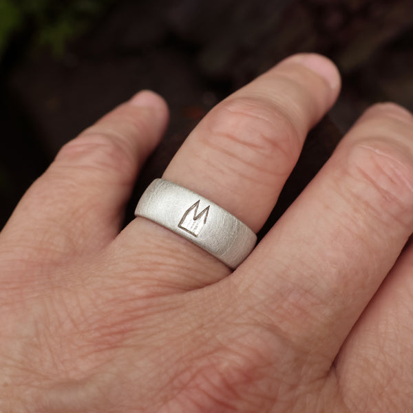 8 mm breit Premium Ring schwammmatt