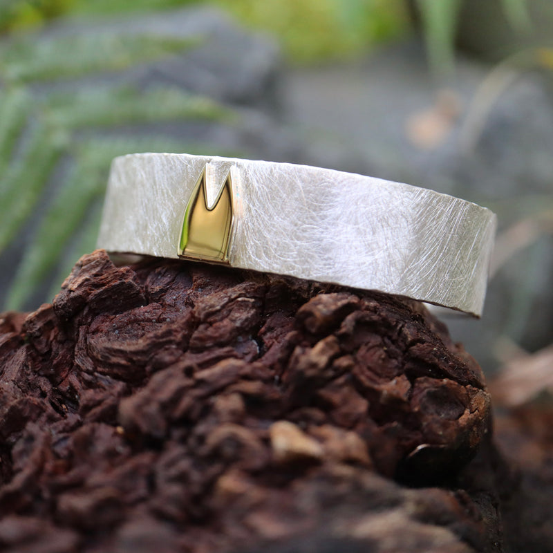Armreif mit Gelbgold Dom 16mm