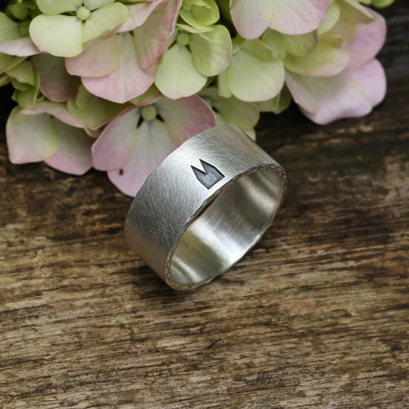 10 mm breit Premium Ring schwammmat mit Dom, EINZELSTÜCK