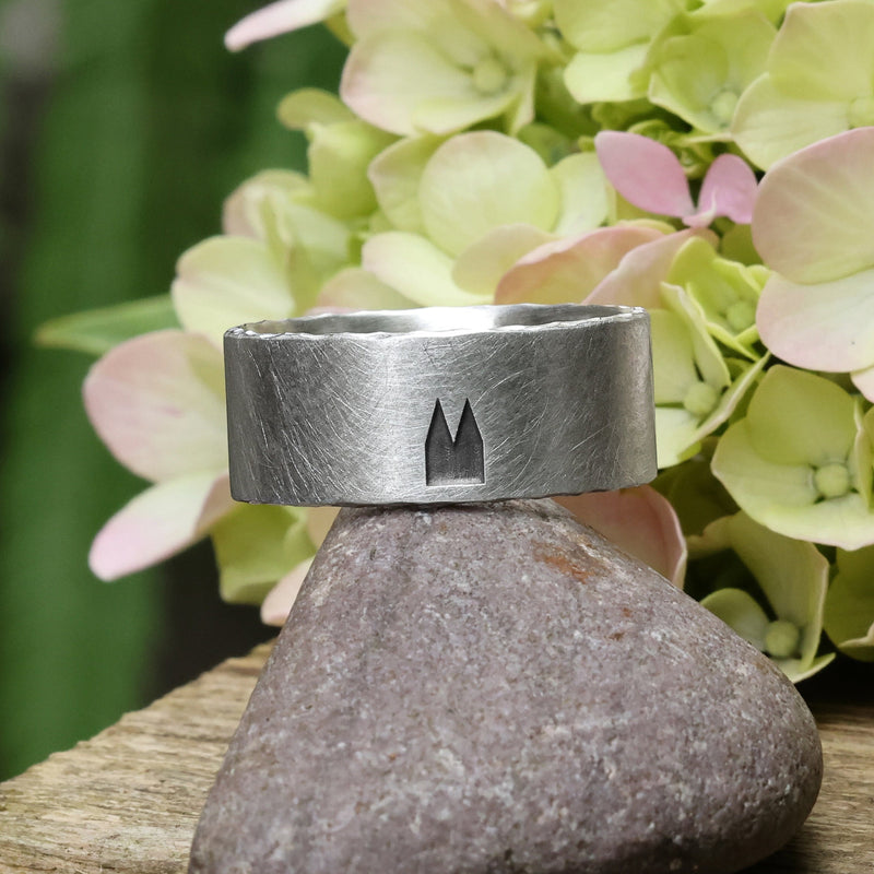 10 mm breit Premium Ring schwammmat mit Dom, EINZELSTÜCK
