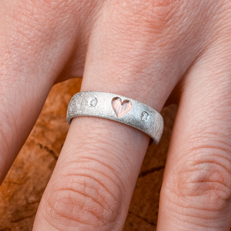 ICH LIEBE DICH RING (6mm breit) eismatt mit Diamanten