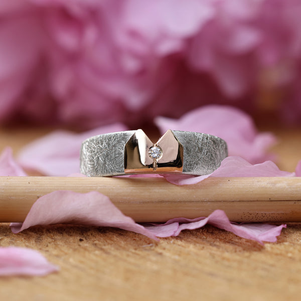 Kölner Deluxe Ring mit Rotgold Dom