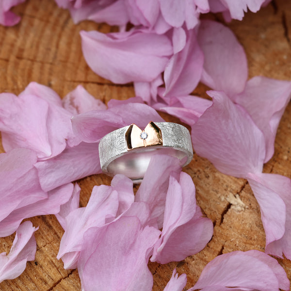 Kölner Deluxe Ring mit Rotgold Dom