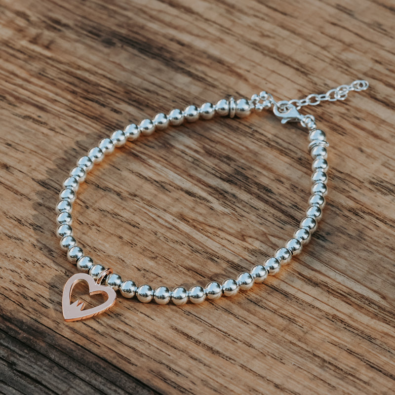 💖 Silberkugel-Armband mit Herz & Kölner Dom – Handmade im Rheinland