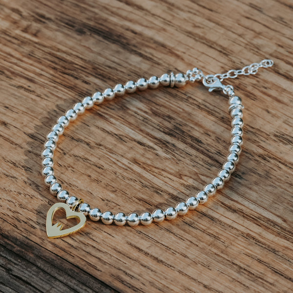 💖 Silberkugel-Armband mit Herz & Kölner Dom – Handmade im Rheinland