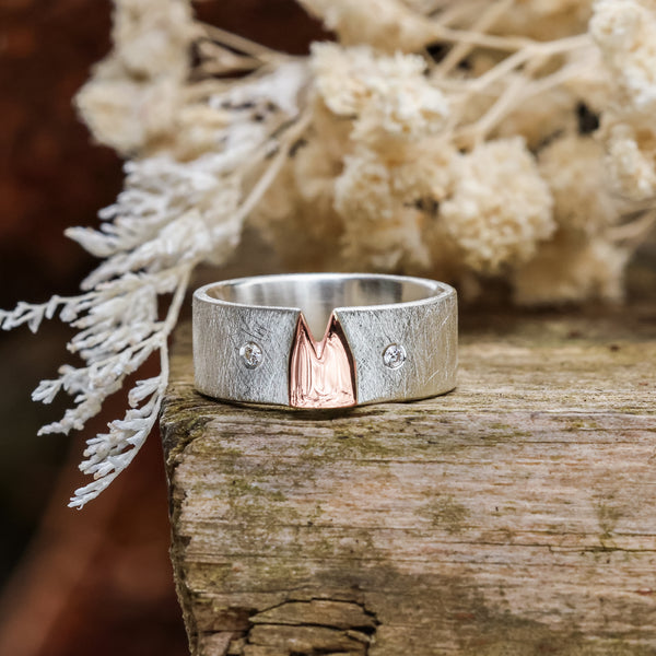 8 mm Klüngel Ring mit 2 Diamanten