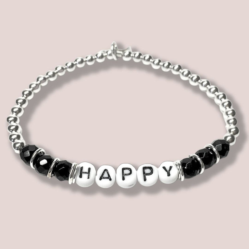 Letter-Basic Armband mit Onix