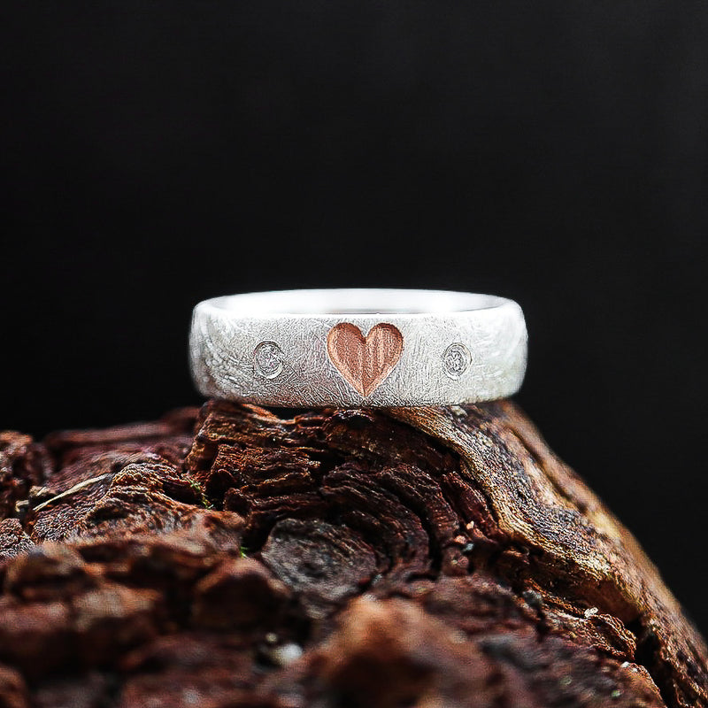 ICH LIEBE DICH RING (6mm breit) eismatt mit Diamanten