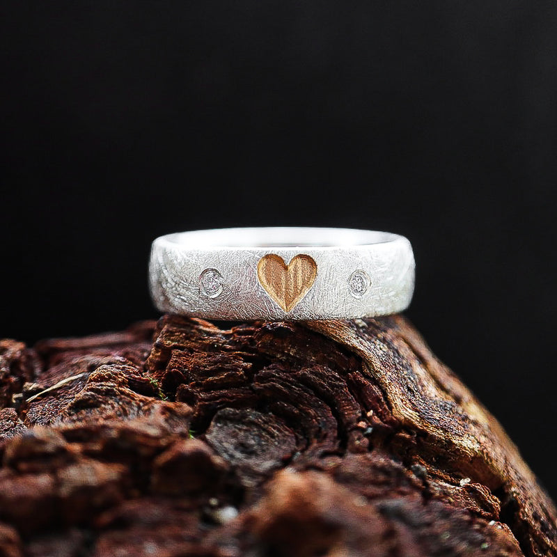 ICH LIEBE DICH RING (6mm breit) eismatt mit Diamanten