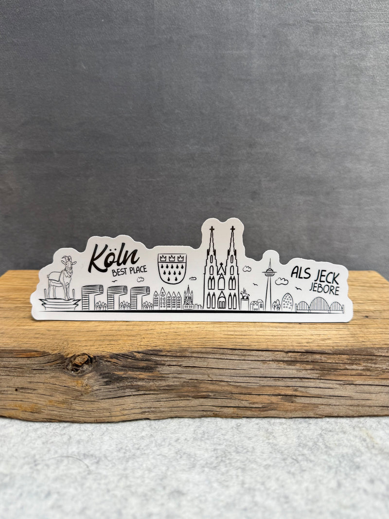 Autoaufkleber Kölner Skyline – hochwertiger Köln Sticker fürs Auto, Laptop oder Fenster