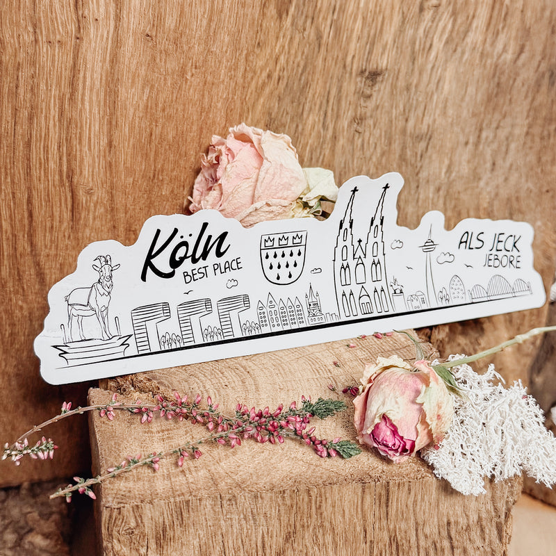 Autoaufkleber Kölner Skyline – hochwertiger Köln Sticker fürs Auto, Laptop oder Fenster
