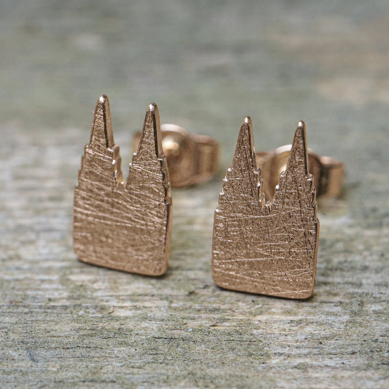 Kölner-Premium+ Ohrringe 585 Gold eismatt