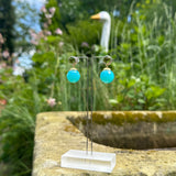 Kugeln zum Einhängen in die Ohrstecker / Chalcedon "SEA-BLUE" Kugel