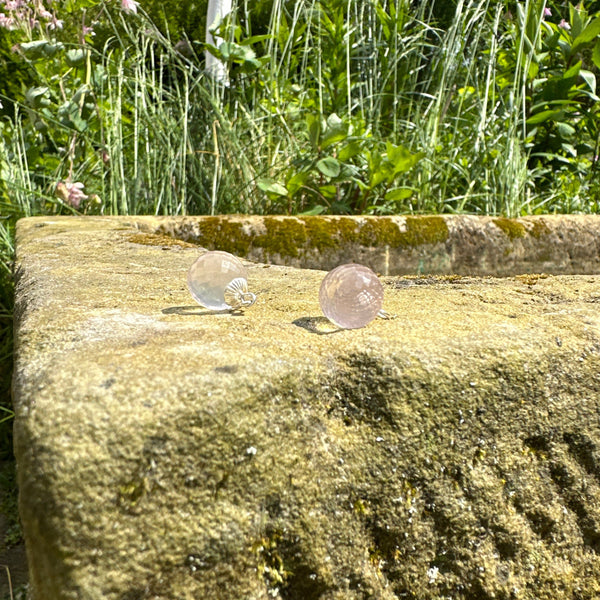 Kugeln zum Einhängen in die Ohrstecker / Rosenquarz