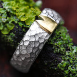 Klüngel-Ring mit Gelbgold Dom 6 mm breit