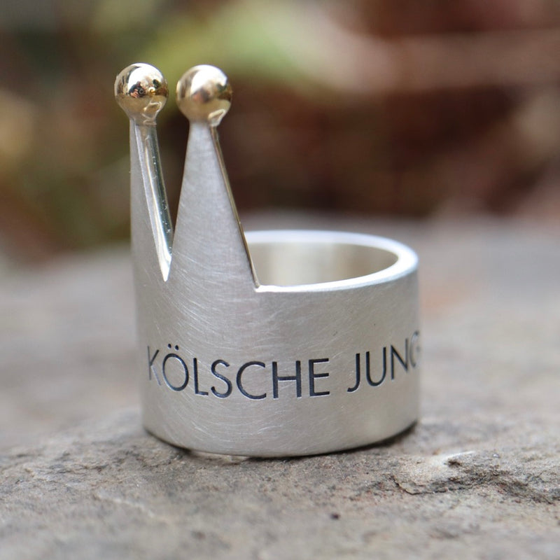 Kölner-Dom Ring -L- mit 750 Goldkugeln / EINZELSTÜCK
