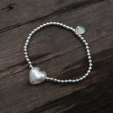 Herz Armband eismatt (L)