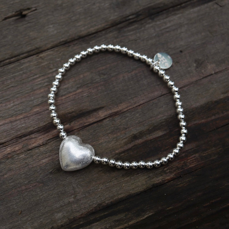 Herz Armband eismatt (L)